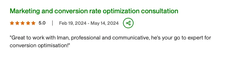 Client review: Marketing and conversion rate optimization consultation