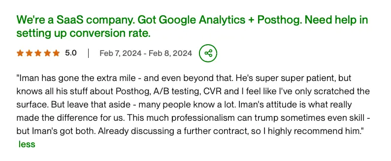 Client review: SaaS Google Analytics and PostHog setup